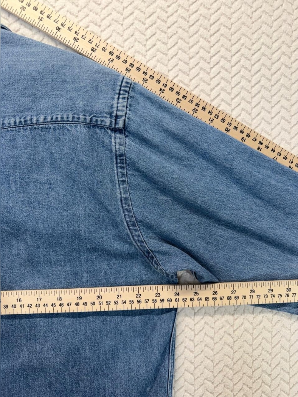 RARE Santa Fe Dry Goods Women Denim Western Shirt sz Large Made In HONG KONG EUC - Picture 12 of 14